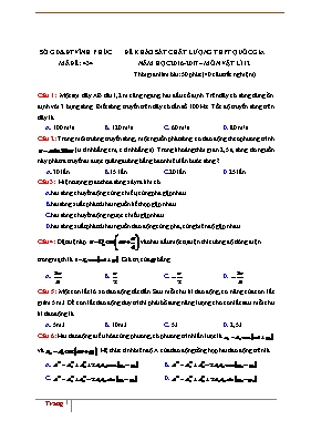 Đề thi thử THPT quốc gia Vật lí (Có đáp án) - Mã đề 434 - Năm học 2016-2017 - Sở GD & ĐT Vĩnh Phúc